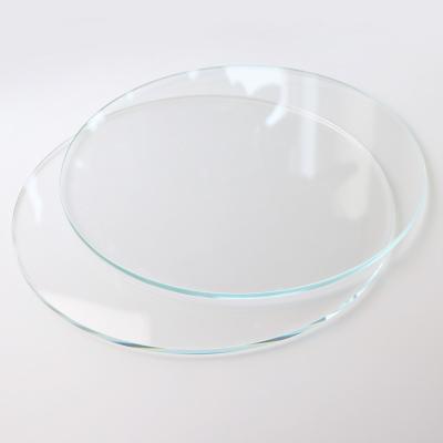 China Custom Size Toughened Round Low Iron 3.2mm 4mm Ultra Clear Toughened Glass With Polished Edges for sale