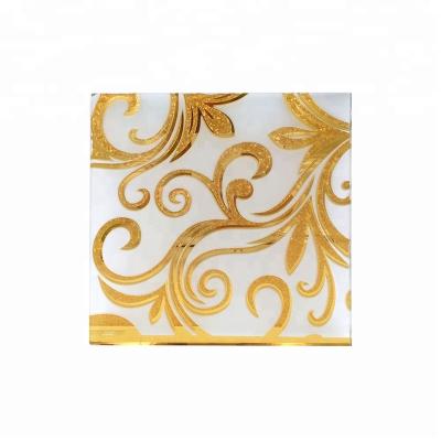 China Contemporary Wall Partition Background Pattern Gold Stereo 4mm Mirror for sale