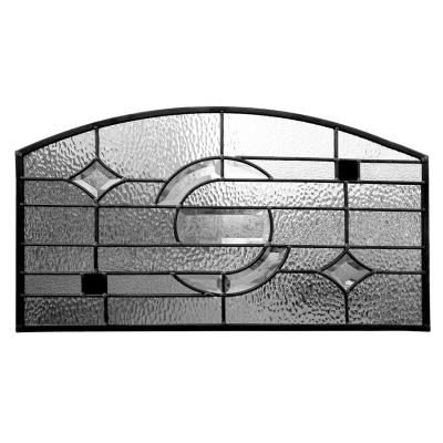 China The unique North American design style double 1 in. thick glazed tempered stained glass for exterior door for sale