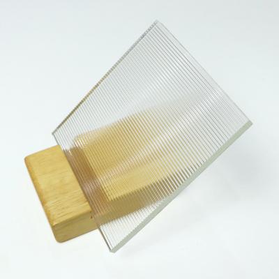 China 8mm Modern Ultra Clear Tempered Fluted Glass Panels For Office Partition for sale