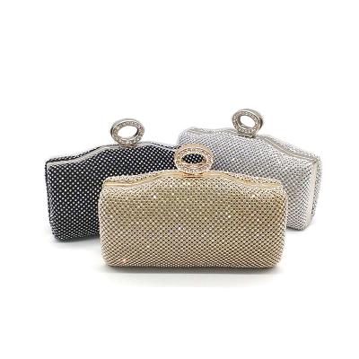 China Wedding makeup factory wholesale wedding party women equating ladies cross finger cross body bag handbag rhinestone crystal shoulder bag for sale