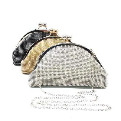 China High quality wholesale fashion wedding party women's bridal evening clutches luxury rhinestone cross body bag handbag classic crystal purses for sale