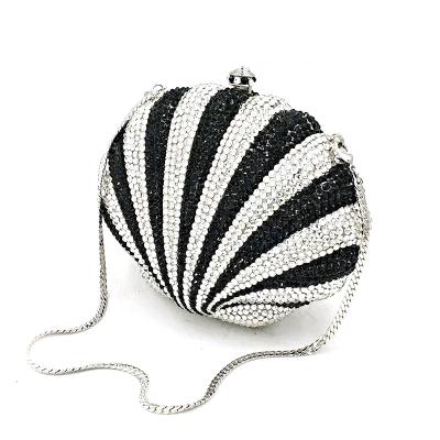 China High Quality Elegant Women Purses Luxury Handmade Bridal Wedding Evening Shell Clutches Full Crystal Bag for sale