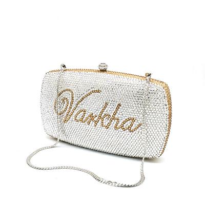 China Popular PUT YOUR NAME INITIAL CUSTOMIZATION PERSONALIZED PERSONALIZED Luxury Rhinestone Crystal Evening Bag Classic Purses and Clutches for sale