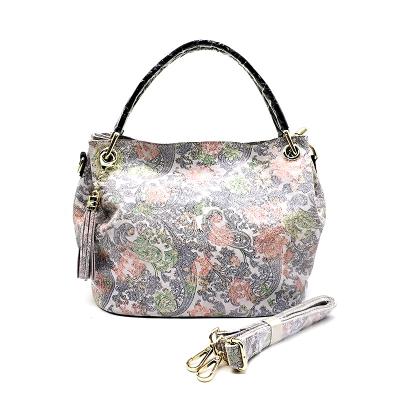 China Ladies shoulder bags for fashion summer women large outdoor bums feminine ladies good quality real leather floral print ombre top handle shoulder bag for sale