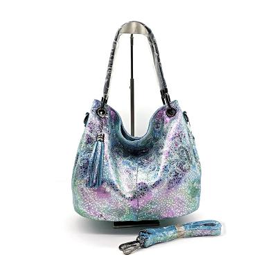 China Guangzhou summer top handle shoulder bags women's ladies' shoulder bags large women's bums real outdoor female leather floral print shade wholesale for sale