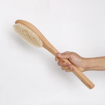 China High Quality Long Handle Long Handle Natural Boar Hair Back Scrub Body Bath Brush Wooden Products Customization for sale