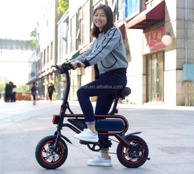 China 12 Inch Power Bicicleta Electrica Portable Steel Electric Folding Bike E-Bike For Fun City Electric Bike for sale