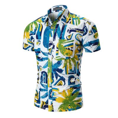 China 2022 Hawaiian Shirts Summer Tops New Hawaiian Blouse Short Sleeve Men's Quick Dry Shirts For Beach Wear for sale