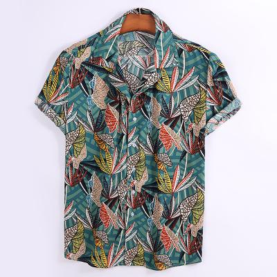 China 2022 New Resort Summer Apparel Anti-Shrink Men's Button Down Short Sleeve Fashion Casual Flower Print Short Sleeve Shirt for sale