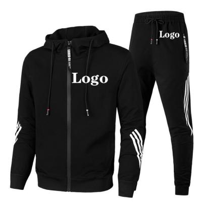 China Wholesale Cheap High Quality Breathable OEM Tracksuit Men Thicken Fleece 2 Piece Plain Zipper Men Hoodies Tracksuit Set for sale