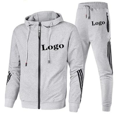 China Wholesale Cheap High Quality Breathable OEM Tracksuit Men Thicken Fleece 2 Piece Plain Zipper Men Hoodies Tracksuit Set for sale