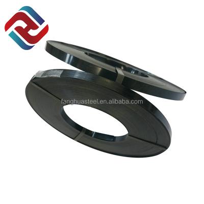 China Manual Wrapping Painted Steel Strapping Wholesale Black Painted Steel Strapping Roll for sale