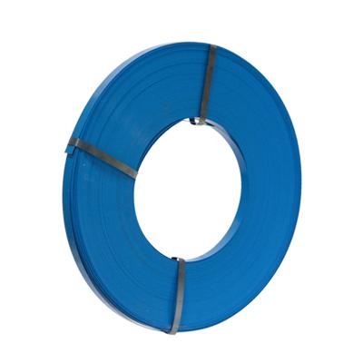 China Packing Machine Blue Painted Steel Packing Strap Band For Packing for sale