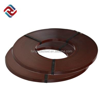 China Machine Packing Brown Packing Circle Metal Packing Strap Steel Strapping Rolls for sale