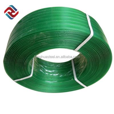 China Eco - Friendly Custom High Quality Stringers Emboss Green Pet Packing Strap Strapping for sale