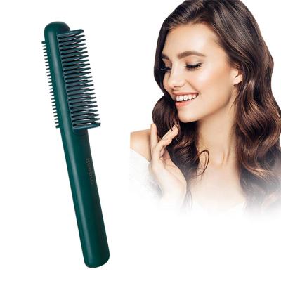 China Hot Sale Portable Dual Function Hot Air Wet Straight Bun Dry Hair Curler 2 in 1 Electric Hair Straightener Lazy Cable Hair Straightening Comb for sale