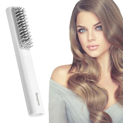 China One Step Battery Operated Professional Electric Hair Straightening Brush Comb Private Label Fast Cordless Hair Straightener Brush for sale