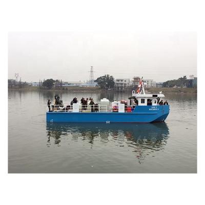 China Aquaculture Auxiliary Vessel 17M Aluminum Fishing Boat with Crane Work Boat with Fish Feed Machine Ice Maker Catamaran for Aquaculture Sea Farming for sale