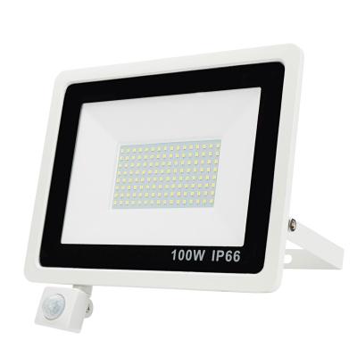 China 100W Outdoor Wall Mounted Led Floodlight Security Garden Motion Sensor PIR Floodlight for sale