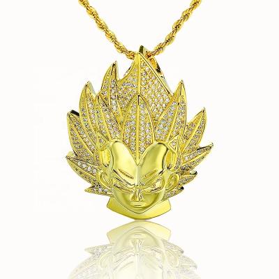 China hiphop hot sale designer charms super saiyan vegeta figure iced out during for sale