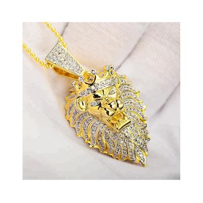 China Wholesale Hiphop Real Gold Plated Silver Jewelry Lion Head Pendant for sale