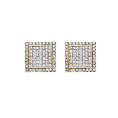 China Hiphop Hiphop Mens Micro Pave Moissanite Screw Back Stud Earrings Jewelry for sale