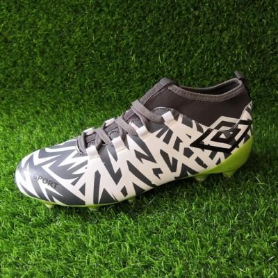 China Gray TPU Cut Mens Mid Maxed Soccer Cleats Soccer Cleats Knitting PU AG Futbol Soccer Indoor Outdoor Shoes for sale