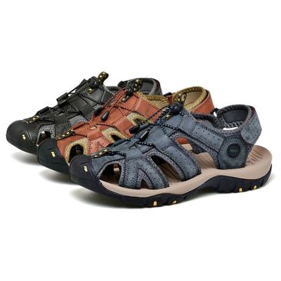 China Flat weshine sport beach genuine leather sandals. high quality men fashion sandal flat shoes for boy for sale