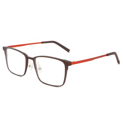 China Fashion Retro Square Glasses Aluminum Frames With Hyperelasticity Stainless Steel Temples for sale