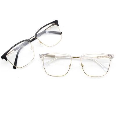 China High Quality Mens Metal Spectacle Frames Monocle Half-rim Titanium Spectacle Frame Glasses for sale