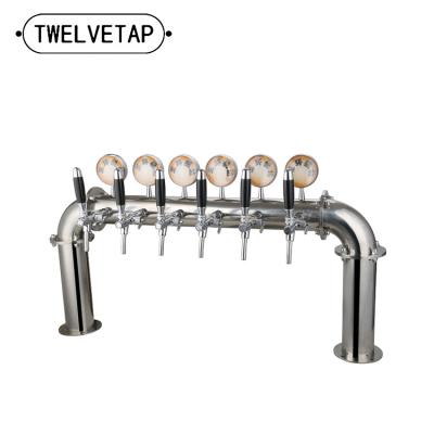 China TWELVETAP Small and Simple 6 Way Beer Tower with LED Lights for Draft Beer Dispensing Equipment FD-U-6 for sale