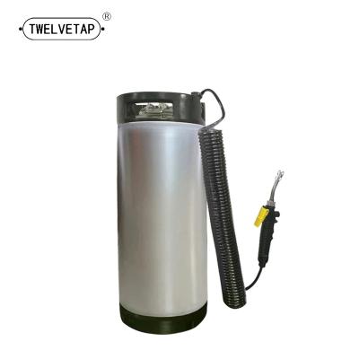 China Simplicity TWELVETAP 5 Gallon 304 Stainless Steel Car Cleaning Barrel with Automatic Air Gun 19L Pressure Relief Barrel for sale