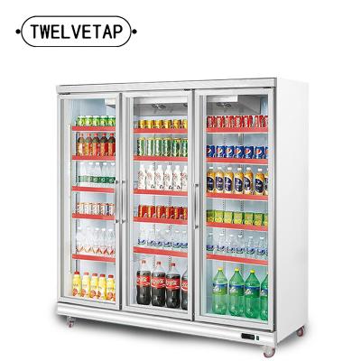 China Large Capacity 3 Door Open Bar Viable Wine Freezer Beer Wine Cabinet TWELVETAP Drink Cabinet Air Cooled Refrigerator for sale