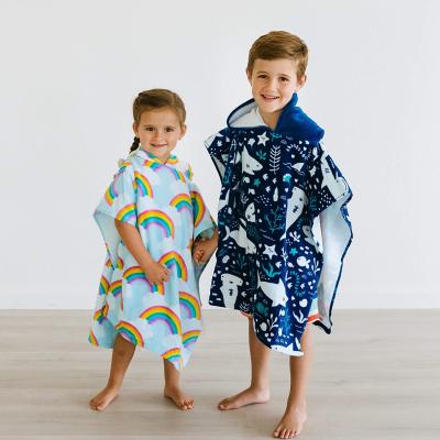 China Child Safe Hooded Towel For Kids Swimwear Cover Up For Beach Pool Bath Poncho Towel for sale