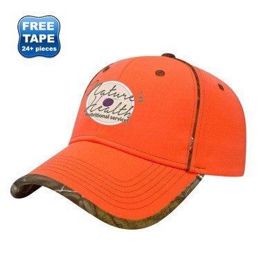 China breathable & Waterproof Good Quality Blaze Orange Constructed Cap With Camouflage Piping And Contast Stitching for sale