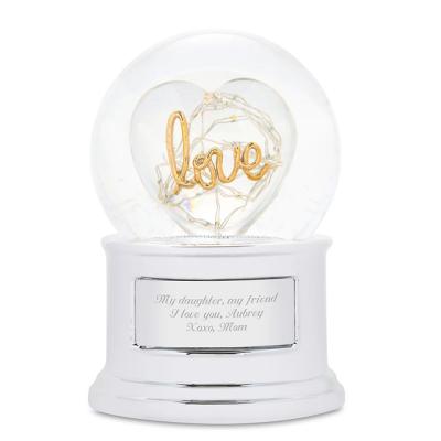 China Europe Love Lighting Wedding Souvenirs Snow Globes for sale