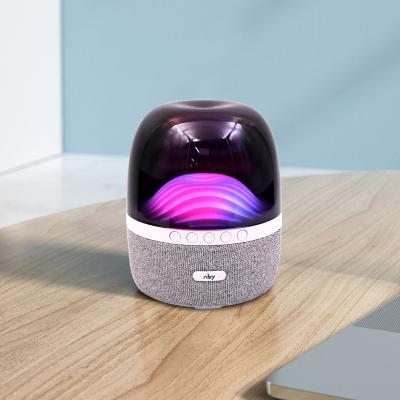 China EZCast Factory Hot Sale OEM Mini Amplifier Speaker Portable Roll 3D Subwoofer RGB LED Light High Fidelity Wireless Sound Speaker with FM Radio for sale