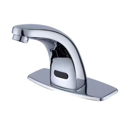 China Commercial Touchless Chrome Plating Bathroom Sink Induction Metered Brass Faucets Sensor Automatic Faucet Faucet for sale