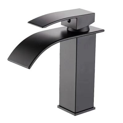 China Metered Faucets Sell OEM Waterfall Bathroom Faucet Stainless Steel Hot Water Wholesale Popular Single Lever Basin Mixer Taps and Cold for sale