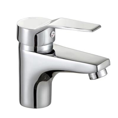 China Metered Home Faucets Decoration Chrome Deck Mounted Hot Basin Faucet Zinc Cold Water Classic Bathroom Faucet Mixer for sale