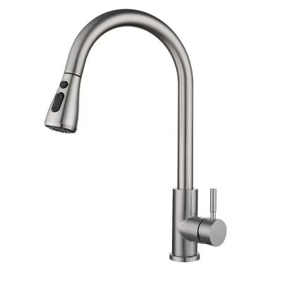 China Pull Out Spray Hot Selling SUS304 Single Handle Kitchen Mixer Sink Faucet Pull Out Kitchen Faucets With Sprayer for sale