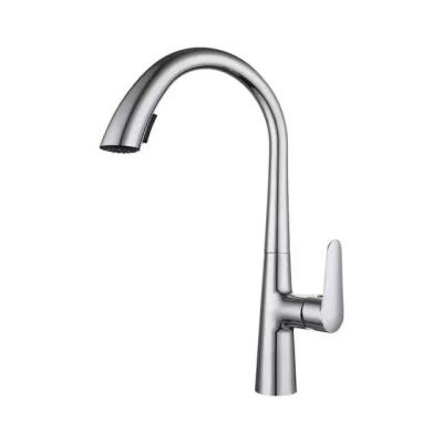 China Pull Out New Design Factory Spray Luxury Deck Mounted Chrome Copper Sink Faucets Hot Cold Kitchen Mixer Pull Out Kitchen Faucet With Sprayer for sale