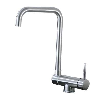 China Metered Modern Deck Mounted Faucets Stainless Steel Sink Mixer Taps Long Taps Single Handle Neck Hidden Folding Kitchen Faucet for sale