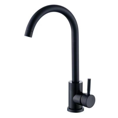 China Metered Faucets Online Good Selling Black Stainless Steel Rotate Kitchen Tap Hot Cold Water Mixer Kitchen Faucet For Sink for sale