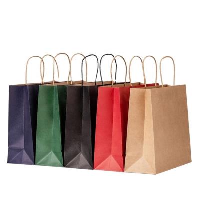 China Recycled Materials Pure Color Kawaii Multifunctional Manufacturers Wholesale Kraft Paper Bag Gift Bag for sale