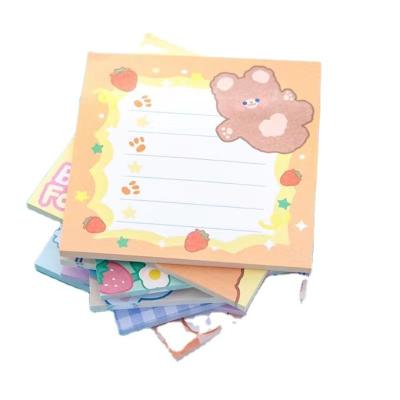 China Custom Stationery Kawaii Cute Adhesive Logo Loose Leaf Notes Rectangular Sticky Notes for sale