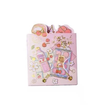 China Pink Self Adhesive Customizable Box Cover Colorful Fruit Animals Three Pieces Set Sticky Notes for sale