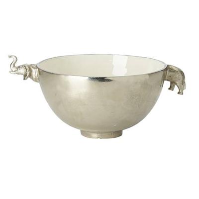 China OEM Viable Hot Sales Decor Accessories Home Decor Round Metal Silver Fruit Bowl for sale