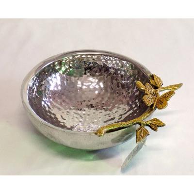 China New Arrival Sustainable Customized Luxurious Design Metal Fruit Bowls Cheap Wholesale Metal Fruit Serving Dishes Metal Bowls Dishes And Tray for sale